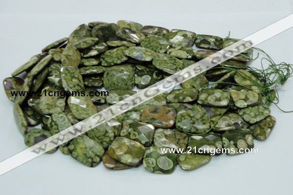 CRH81 15.5 inches 18*25mm faceted rectangle rhyolite beads wholesale