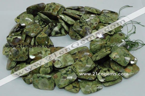 CRH82 15.5 inches 22*30mm faceted rectangle rhyolite beads wholesale