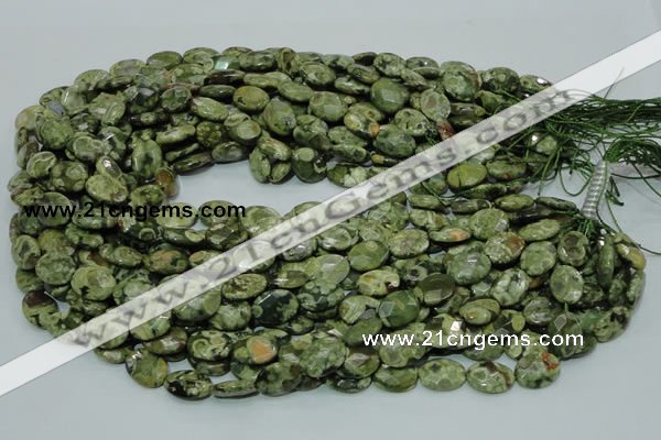CRH89 15.5 inches 10*14mm faceted oval rhyolite beads wholesale