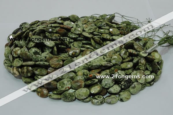 CRH90 15.5 inches 14*18mm faceted oval rhyolite beads wholesale