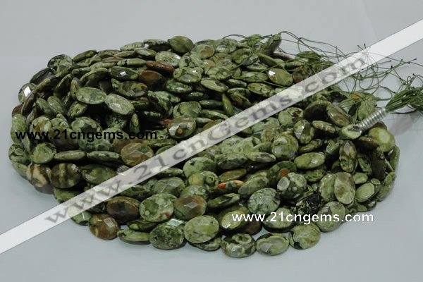 CRH91 15.5 inches 16*20mm faceted oval rhyolite beads wholesale