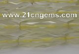 CRI03 15.5 inches 10*30mm faceted rice lemon quartz beads wholesale