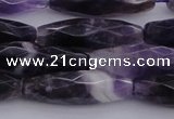 CRI05 15.5 inches 10*30mm faceted rice dogtooth amethyst beads