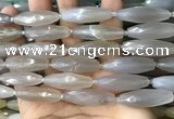 CRI136 15.5 inches 10*30mm faceted rice moonstone gemstone beads