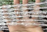 CRI144 15.5 inches 10*30mm faceted rice white crystal beads