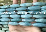 CRI146 15.5 inches 10*30mm faceted rice amazonite beads