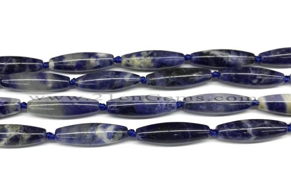 CRI165 15 inches 9*30mm rice sodalite gemstone beads