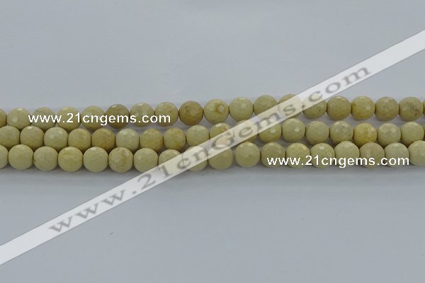 CRI212 15.5 inches 8mm faceted round riverstone beads wholesale