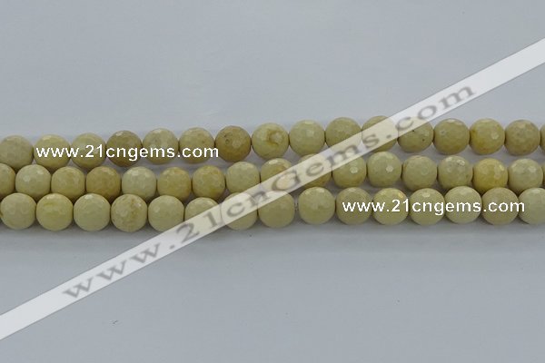 CRI215 15.5 inches 14mm faceted round riverstone beads wholesale