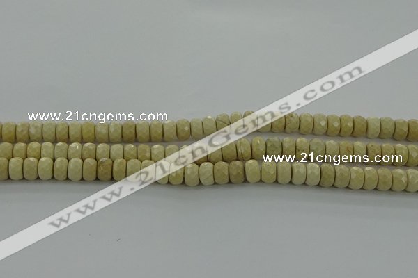 CRI221 15.5 inches 5*8mm faceted rondelle riverstone beads