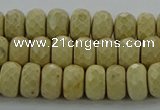 CRI222 15.5 inches 6*10mm faceted rondelle riverstone beads