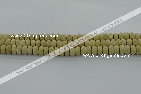 CRI222 15.5 inches 6*10mm faceted rondelle riverstone beads