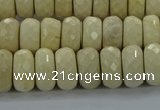 CRI223 15.5 inches 8*12mm faceted rondelle riverstone beads