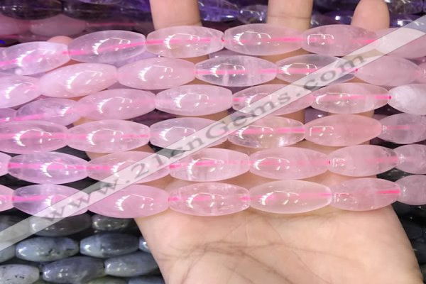 CRI300 15.5 inches 10*25mm rice rose quartz gemstone beads