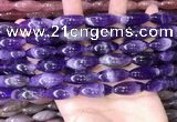 CRI302 15.5 inches 10*25mm rice dogtooth amethyst beads wholesale