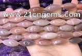 CRI304 15.5 inches 10*25mm rice moonstone beads wholesale