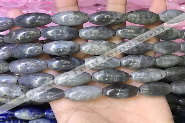 CRI305 15.5 inches 10*25mm rice labradorite beads wholesale