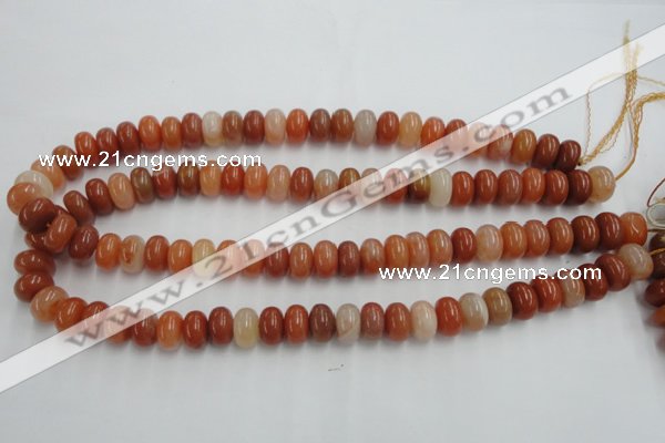 CRJ204 15 inches 7*12mm rondelle natural red jade beads