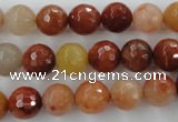 CRJ253 15.5 inches 10mm faceted round red jade gemstone beads