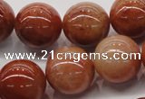 CRJ505 15.5 inches 14mm round red jade gemstone beads