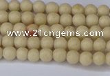 CRJ600 15.5 inches 4mm round white fossil jasper beads wholesale