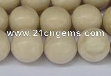 CRJ604 15.5 inches 12mm round white fossil jasper beads wholesale