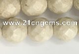 CRJ628 15.5 inches 8mm round white fossil jasper beads wholesale