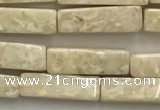 CRJ636 15.5 inches 4*13mm cuboid white fossil jasper beads wholeasle