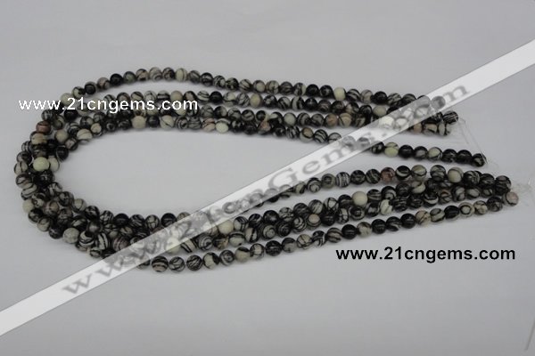 CRO10 15.5 inches 6mm round black water jasper beads wholesale