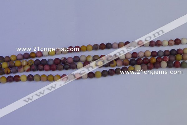 CRO1000 15.5 inches 4mm round matte mookaite gemstone beads