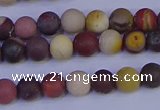 CRO1001 15.5 inches 6mm round matte mookaite gemstone beads