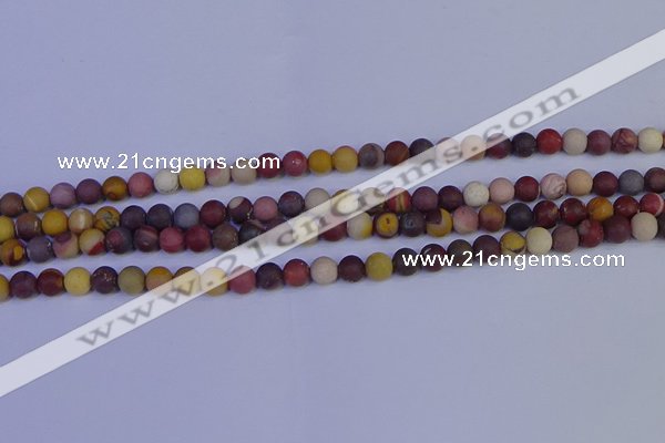 CRO1001 15.5 inches 6mm round matte mookaite gemstone beads