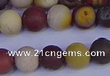 CRO1004 15.5 inches 12mm round matte mookaite gemstone beads