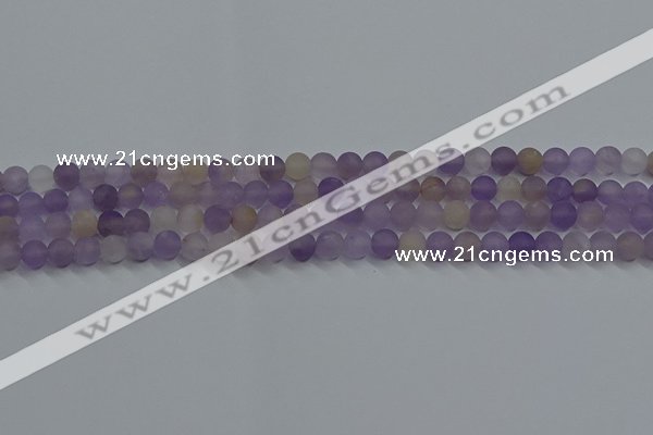 CRO1011 15.5 inches 6mm round matte amethyst gemstone beads