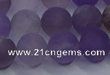 CRO1014 15.5 inches 12mm round matte amethyst gemstone beads