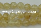 CRO1021 15.5 inches 6mm round yellow watermelon quartz beads