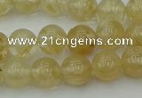 CRO1022 15.5 inches 8mm round yellow watermelon quartz beads