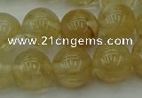 CRO1024 15.5 inches 12mm round yellow watermelon quartz beads