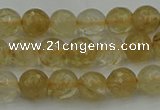 CRO1030 15.5 inches 4mm faceted round yellow watermelon quartz beads