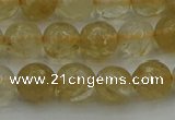 CRO1032 15.5 inches 8mm faceted round yellow watermelon quartz beads