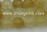 CRO1033 15.5 inches 10mm faceted round yellow watermelon quartz beads