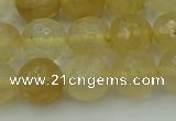 CRO1034 15.5 inches 12mm faceted round yellow watermelon quartz beads