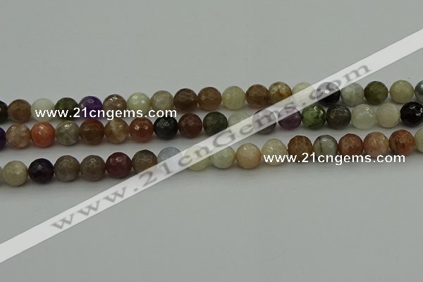 CRO1043 15.5 inches 10mm faceted round mixed gemstone beads