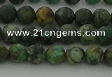 CRO1051 15.5 inches 6mm round matte African turquoise beads