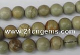 CRO106 15.5 inches 8mm round silver leaf jasper beads wholesale