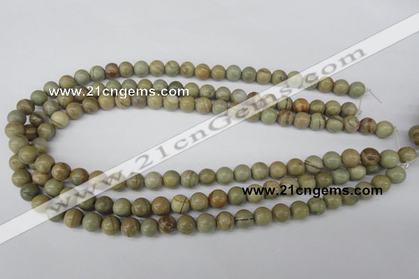 CRO106 15.5 inches 8mm round silver leaf jasper beads wholesale