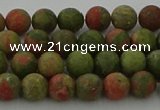 CRO1061 15.5 inches 6mm round matte unakite beads wholesale