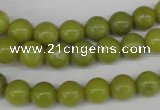 CRO108 15.5 inches 8mm round lemon jade beads wholesale