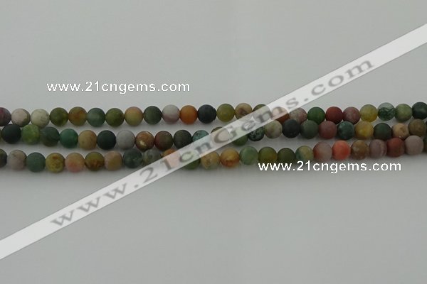 CRO1081 15.5 inches 6mm round matte Indian agate beads wholesale