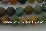 CRO1082 15.5 inches 8mm round matte Indian agate beads wholesale